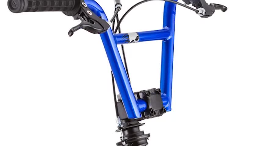 thumbnail video image 2 of Mongoose Expo Scooter, 12-inch wheels, ages 6 and up, blue, air tires, 2 of 9