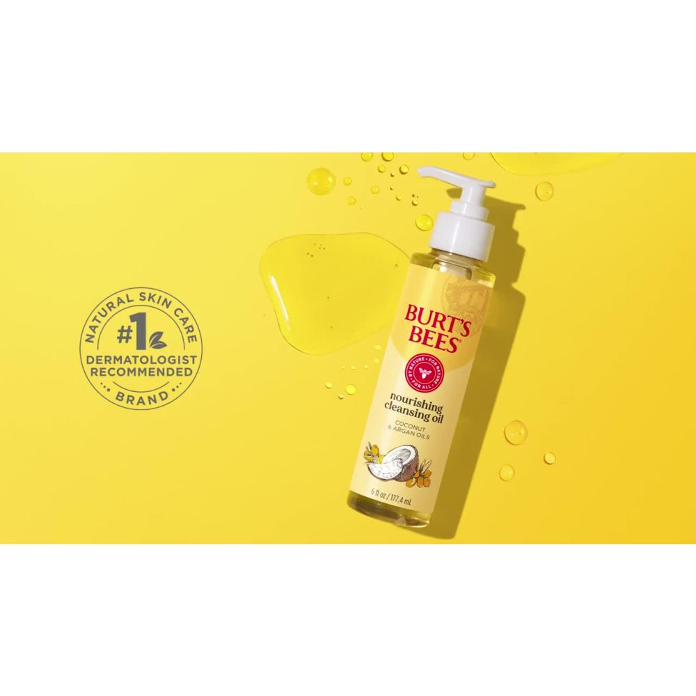 thumbnail video image 2 of Burt's Bees Nourishing Cleansing Oil with Coconut and Argan Oils, 6 fl oz, 2 of 17