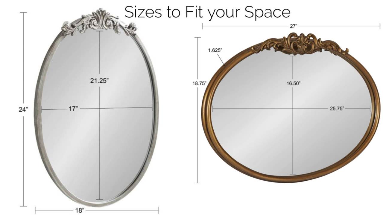 Kate and Laurel Arendahl Ornate Glam Oval Wall Mirror, 18 x 24, Antique