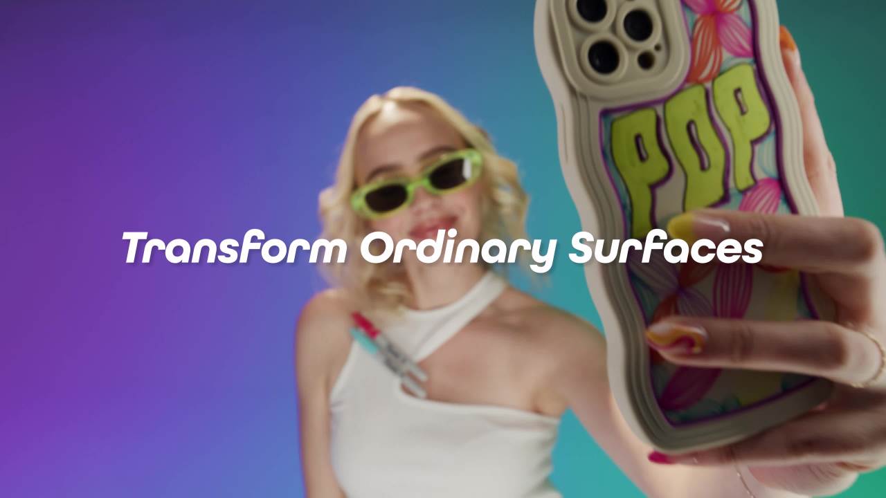 thumbnail video image 2 of Sharpie Glam Pop Permanent Markers, Fine Point, 12 Count, 2 of 7