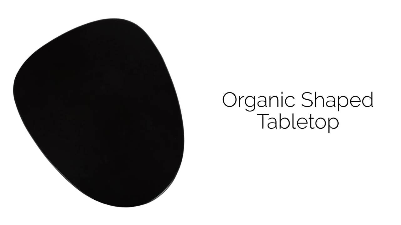 thumbnail video image 2 of Kate and Laurel Tortola Modern Irregular Round Side Table, 22 x 18 x 20, Walnut Brown, Transitional Pebble End Table for Use as Bedroom Nightstand or Living Room Accent Table, 2 of 10
