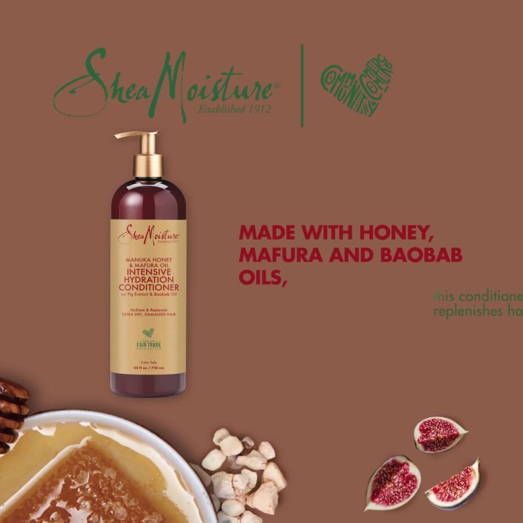 thumbnail video image 3 of SheaMoisture Intensive Hydration Conditioner for Extra Dry, Damaged Hair Manuka Honey & Mafura Oil Paraben-Free, 24 fl oz, 3 of 13