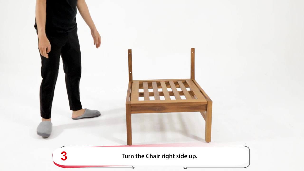 thumbnail video image 2 of GDF Studio Abena Outdoor Acacia Wood 5 Seater Sectional Sofa Chat Set, Teak and Blue, 2 of 15