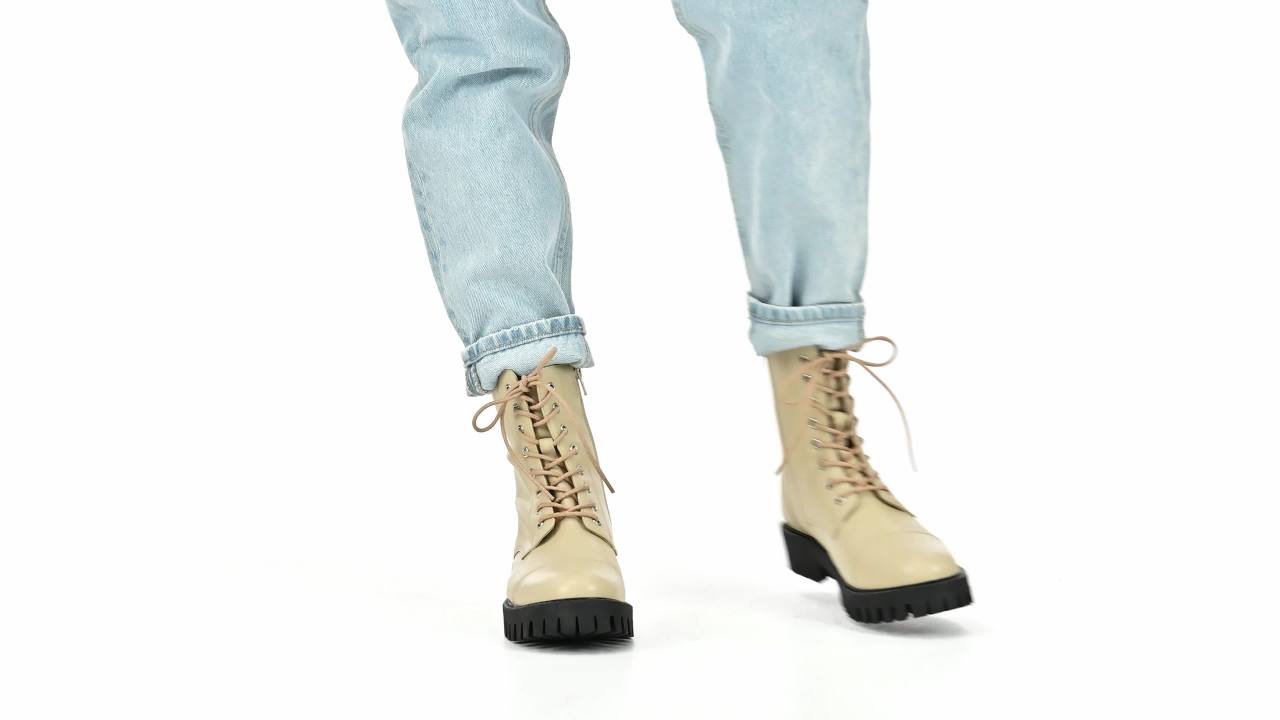 thumbnail video image 2 of Journee Womens Aaley Combat Inside Zip Booties, Widths Available, 2 of 10