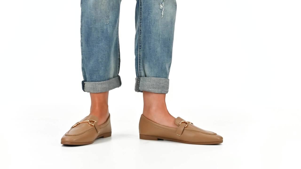 thumbnail video image 2 of Journee Womens Mizza Loafer Slip On Square Toe Dress Flats, Widths Available, 2 of 9