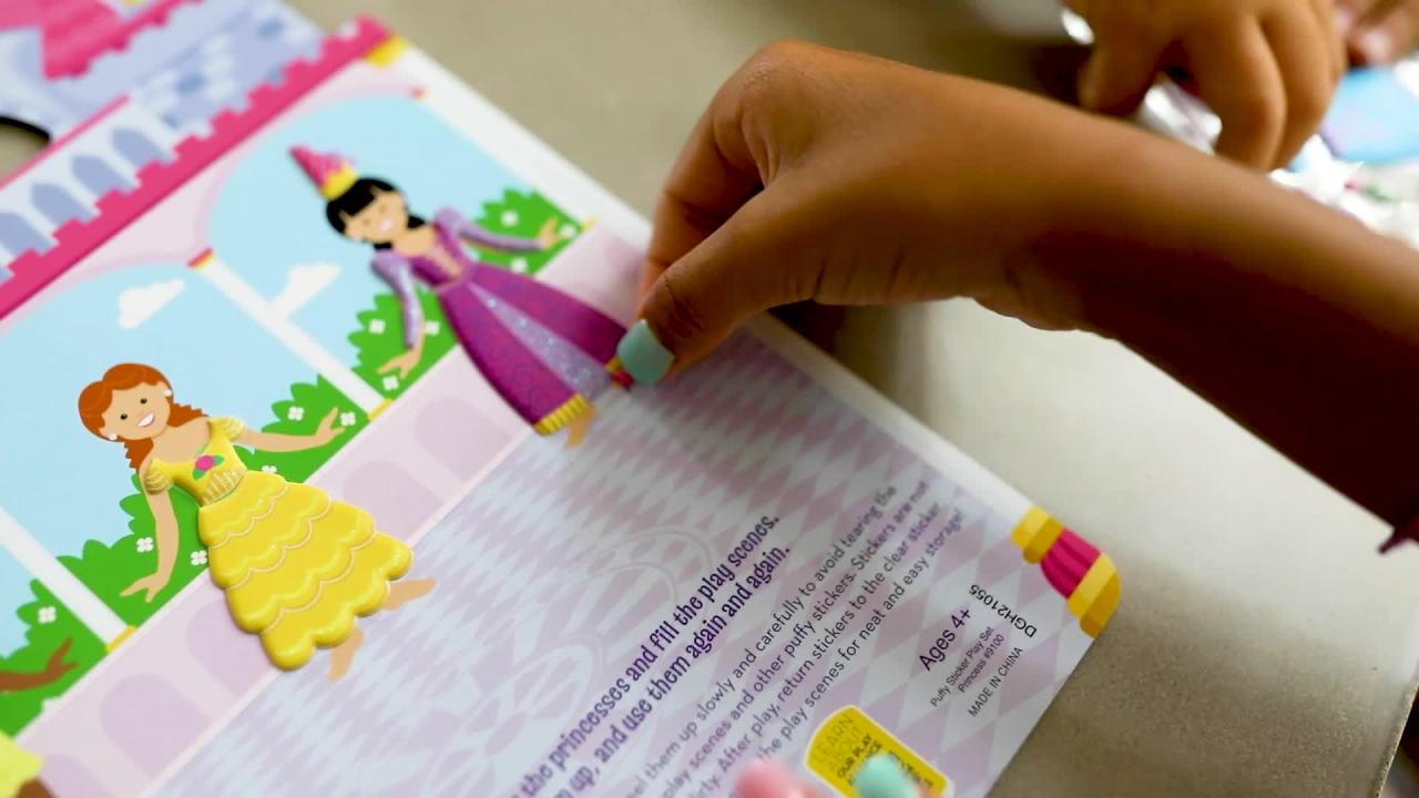 thumbnail video image 2 of Melissa & Doug Puffy Sticker Play Set-Princess 67 Stickers, 2 of 8