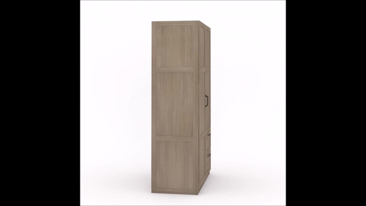 thumbnail video image 2 of Sauder Select Engineered Wood Storage Cabinet in Silver Sycamore, 2 of 13