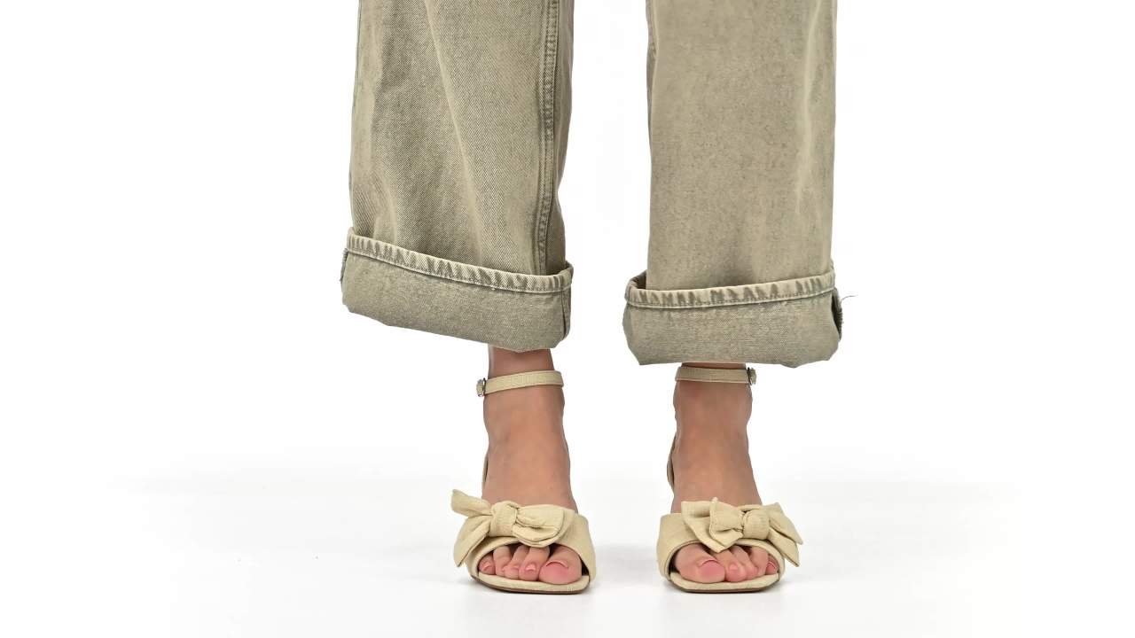 thumbnail video image 2 of Journee Womens Zevi Linen Block Heel Dress Sandals, Widths Available, 2 of 9