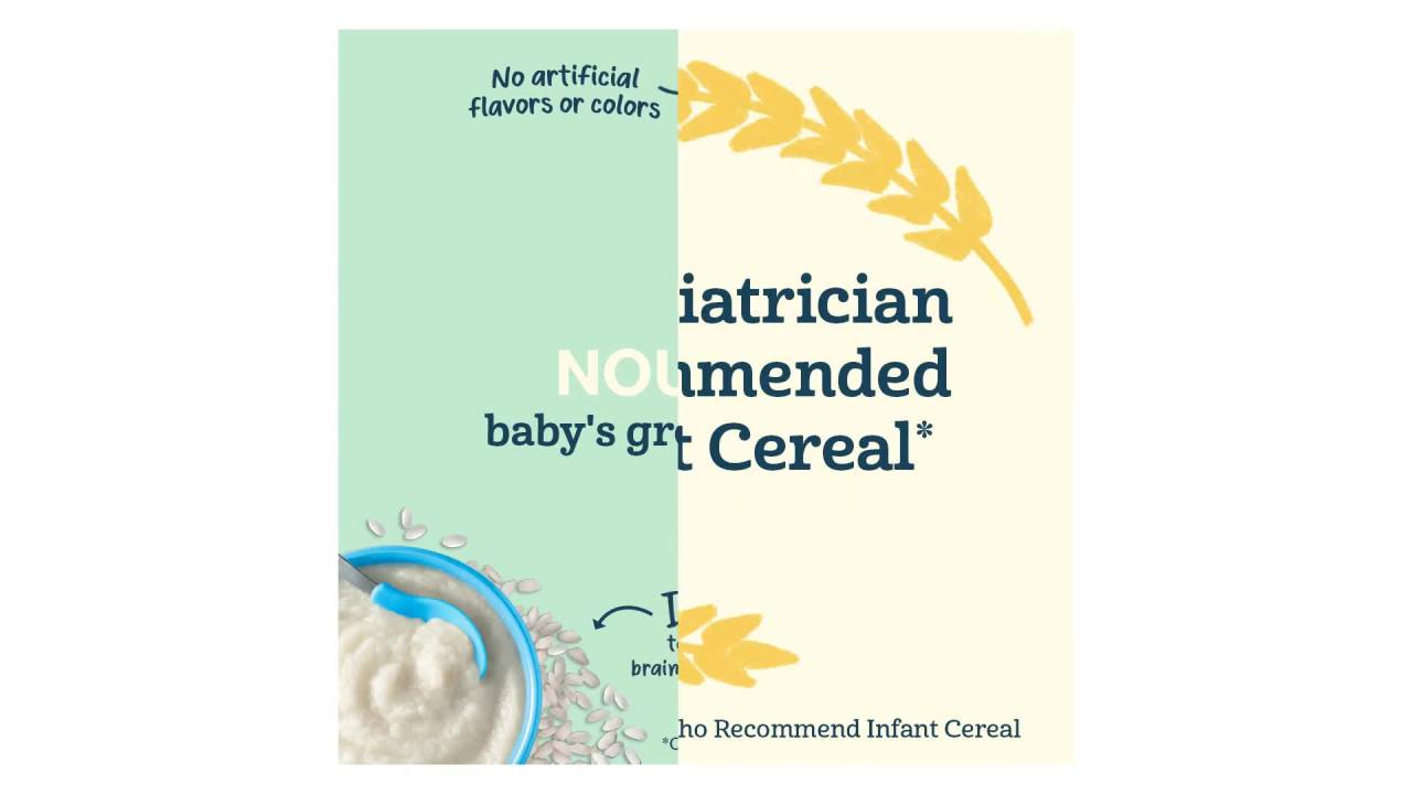 thumbnail video image 2 of (3 pack) Gerber 2nd Foods Organic for Baby Grain & Grow Oatmeal Baby Cereal, Banana, 8 oz Canister, 2 of 8