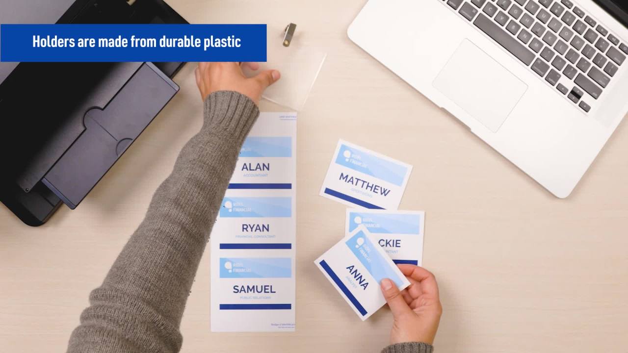 thumbnail video image 2 of Avery Name Tags, 2-1/3" x 3-3/8", Matte White, 400ct (5395), 2 of 11