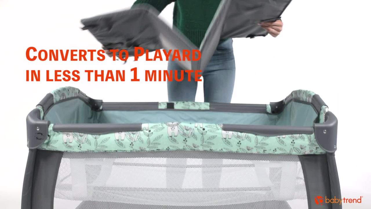 thumbnail video image 3 of Baby Trend Lil Snooze Deluxe II Nursery Center with Bassinet and Changer, Twinkle Moon, 3 of 9