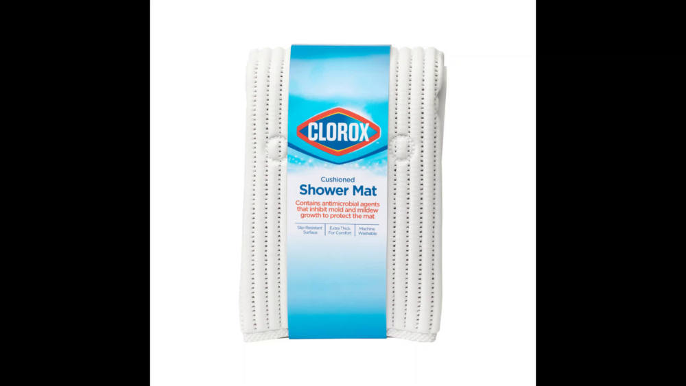 Clorox AntiMicrobial Cushioned Shower Stall Mat, White, 21" x 21