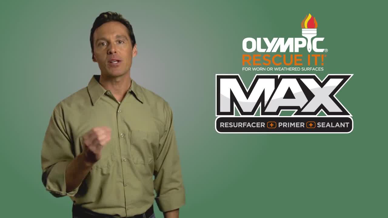 thumbnail video image 2 of Olympic Rescue It 1 Gallon SC-1042 Licorice Exterior Deck Resurfacer and Primer with Sealer, 2 of 14