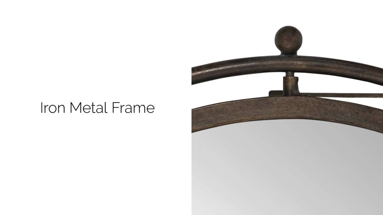 thumbnail video image 2 of Kate and Laurel Baron Pivot Mirror, Black 21" Diameter, 2 of 8