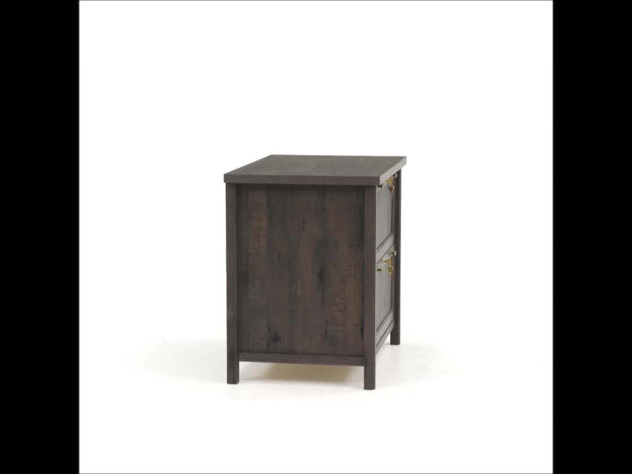 thumbnail video image 2 of Sauder Costa 2-Drawer Lateral File Cabinet, Coffee Oak Finish, 2 of 13