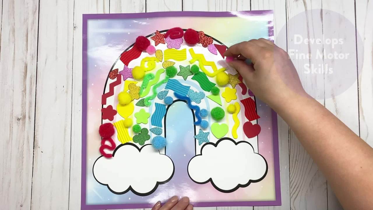 thumbnail video image 2 of Creativity for Kids Sticky Wall Art Rainbow- Child Sensory Activity for Boys and Girls for Ages 3+, 2 of 9