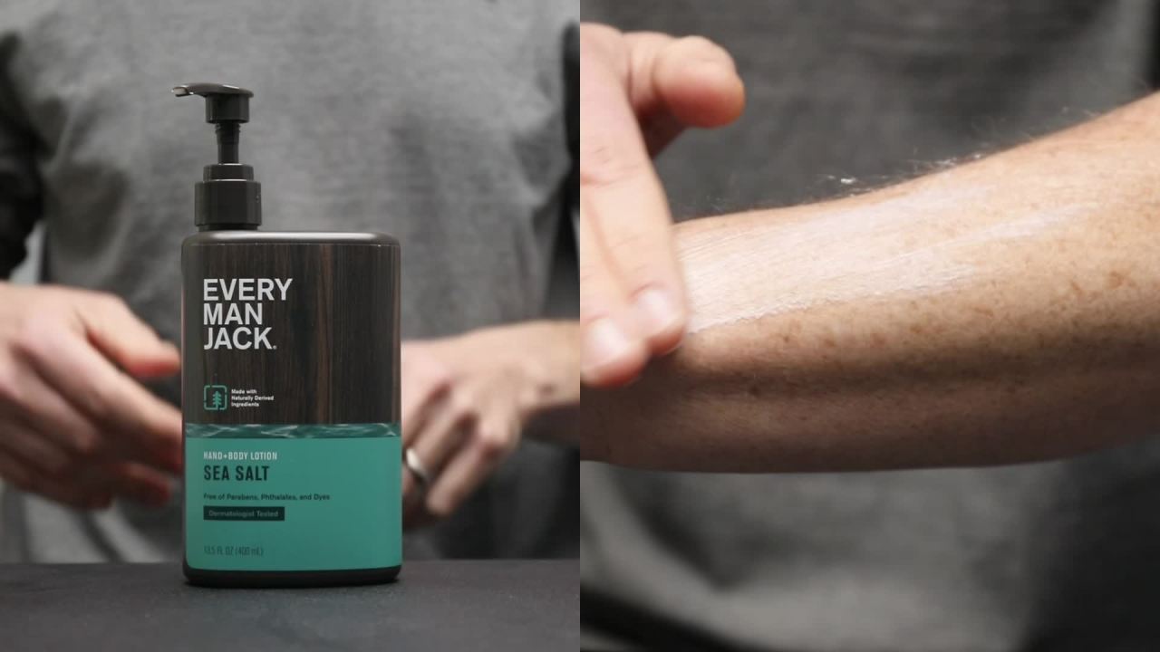 thumbnail video image 2 of Every Man Jack Men's Sandalwood Hand & Body Lotion for All Skin Types - 13.5oz, 2 of 13
