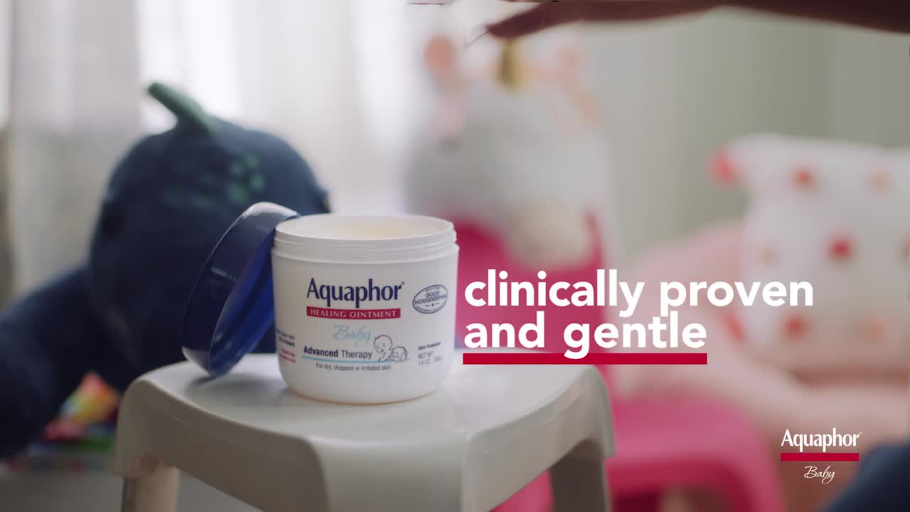 thumbnail video image 2 of (3 pack) Aquaphor Maximum Strength Baby Diaper Rash Paste, 3.5 oz, 2 of 8