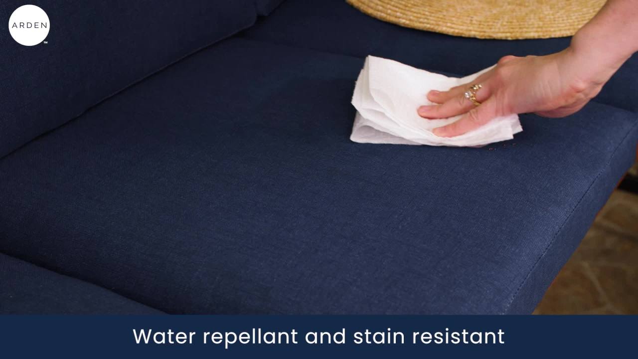 thumbnail video image 2 of ARDEN Indoor / Outdoor Swing Cushion Set, 56 x 20, Water Repellent, Fade Resistant, Cushion Set for swing or bench Sapphire Blue Leala, 2 of 11