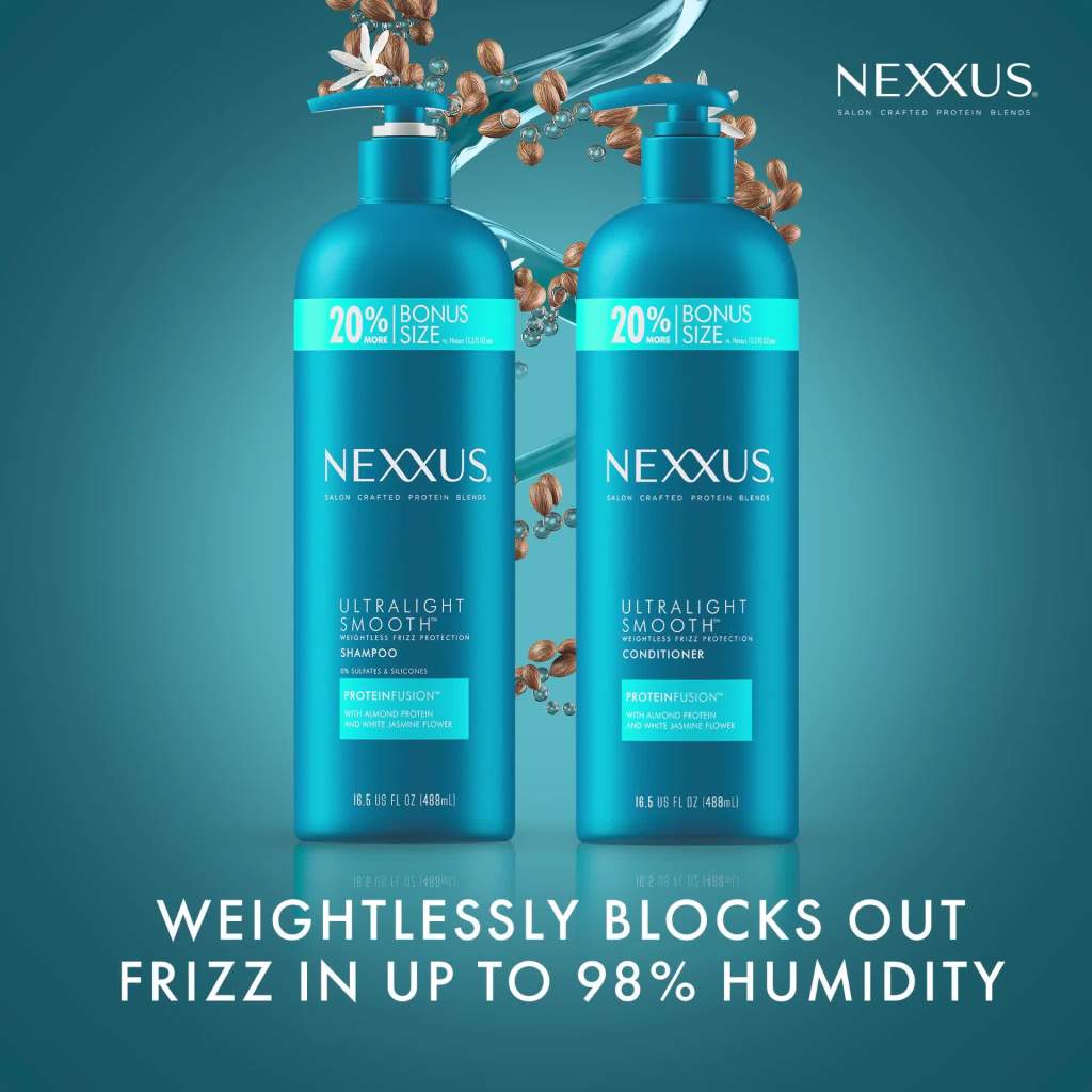 thumbnail video image 2 of Nexxus Ultralight Smooth Smoothing Shampoo for Frizzy Hair Powered by Frizz Deflector Technology with Biomimetic 18-MEA, 16.5 fl oz, 2 of 8