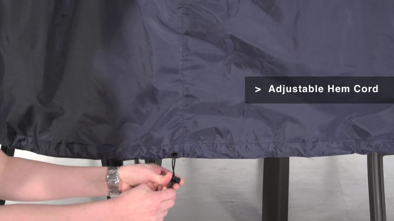 thumbnail video image 2 of Classic Accessories Belltown 55-252-011001-00 Patio Round Table and Chair Cover, Medium, Grey, 2 of 17