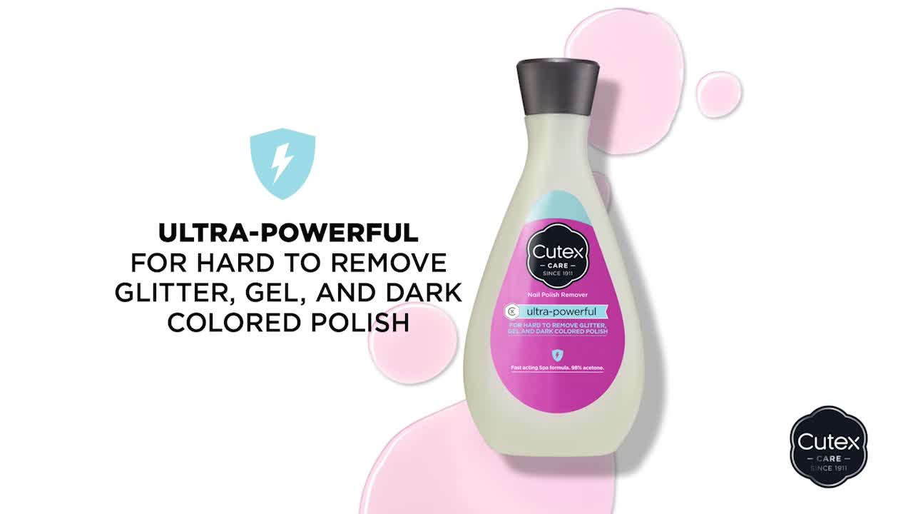 thumbnail video image 2 of Cutex Care Ultra Powerful Liquid Nail Polish Remover, Cucumber Scent, 10.1 fl oz, 2 of 8