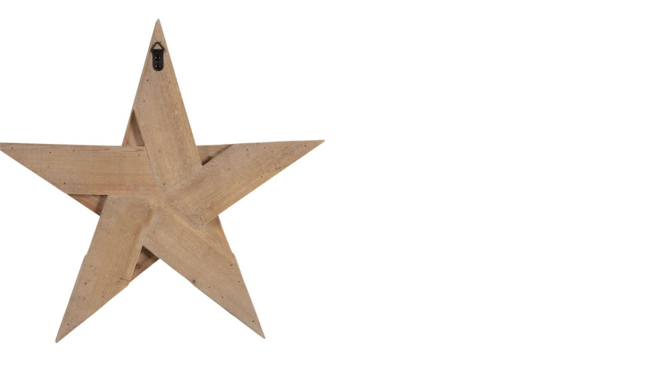 thumbnail video image 2 of Kate and Laurel Gallantry Farmhouse Decorative Wooden Stars, Set of 3, Hazelnut, Modern Dimensional Three-Piece Star Set for Use as Living Room Wall Decor or Patriotic Home Decor Option, 2 of 9
