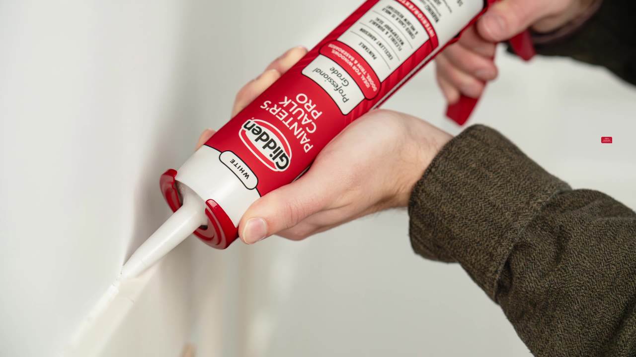 thumbnail video image 2 of (6 pack) Glidden Painter's Caulk Pro 10.1 Fl. Oz. Multi-Purpose Acrylic Caulk, White, 2 of 9