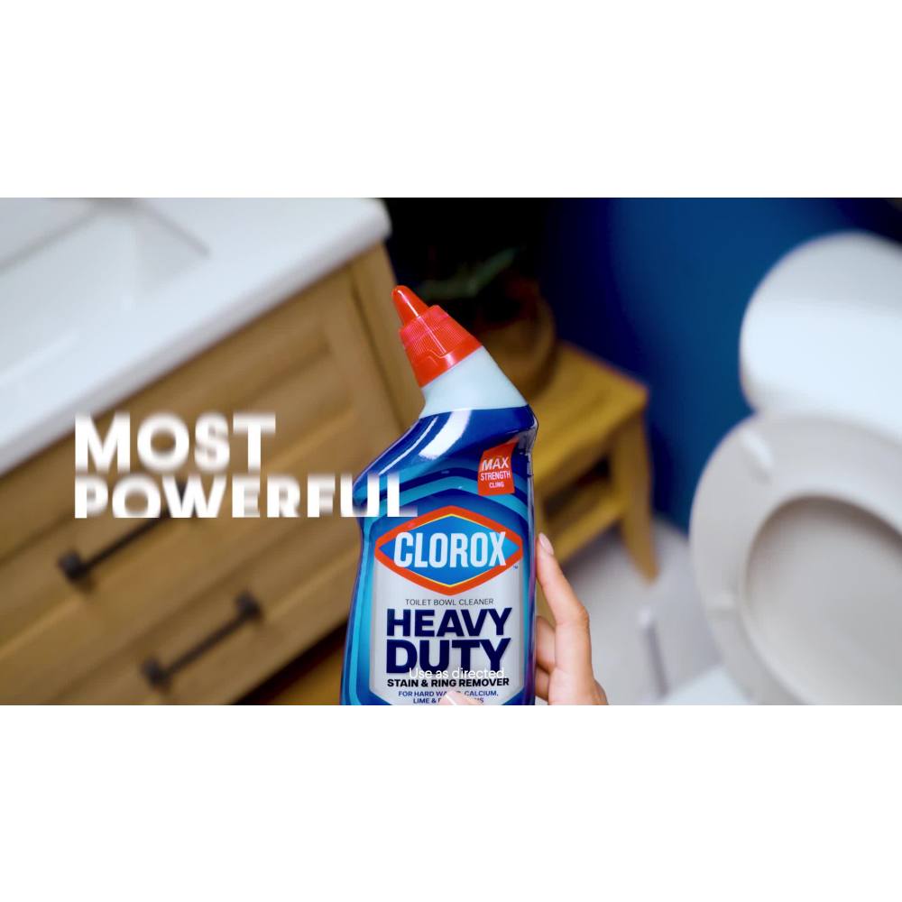 thumbnail video image 2 of Clorox Toilet Bowl Cleaner Heavy Duty Stain and Ring Remover, Arctic Clean, 24 Fl Oz., 2 of 11