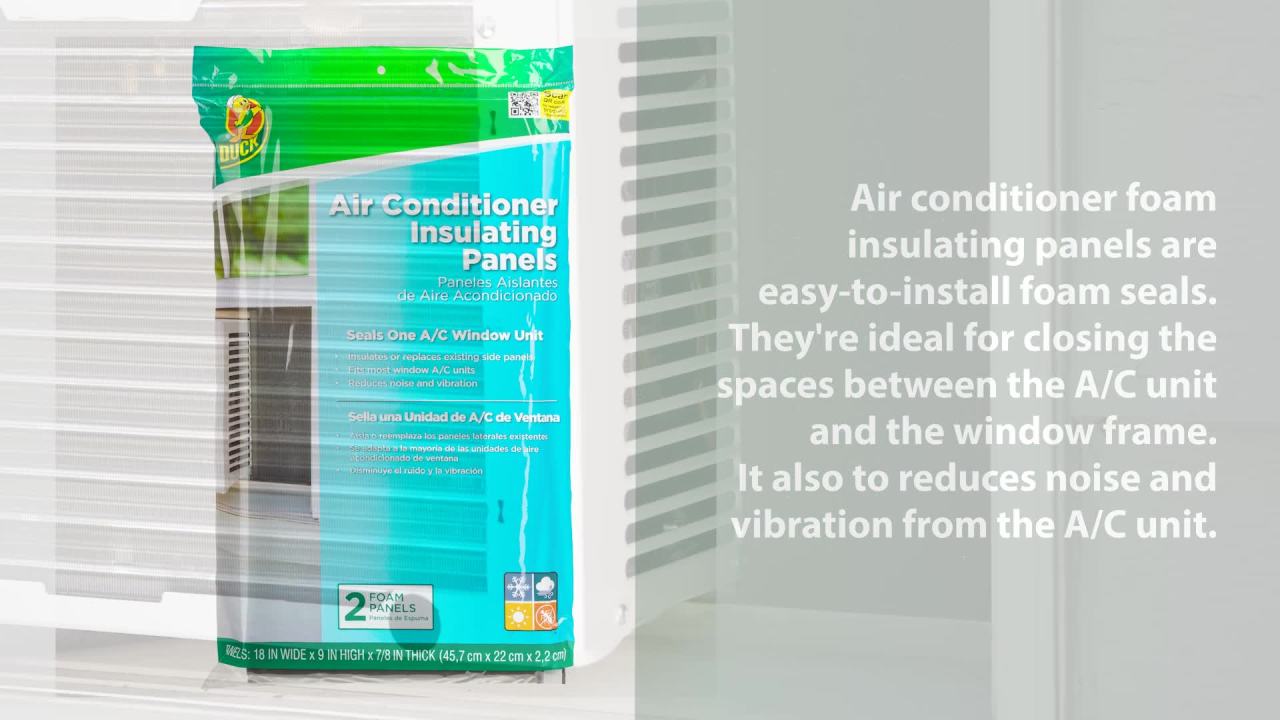 thumbnail video image 3 of Duck Brand Foam Window Air Conditioner Insulating Panels,18 in. x 9 in. x .88 in., Black, 3 of 12