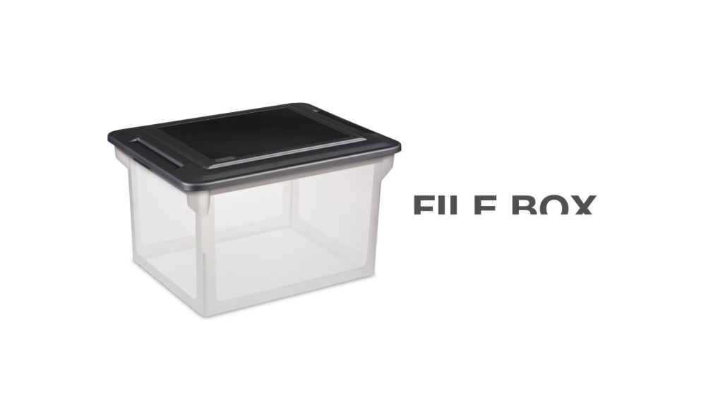 Sterilite Plastic Storage Bin/ File Box, 18 1/2" L x 14" W x 11" H