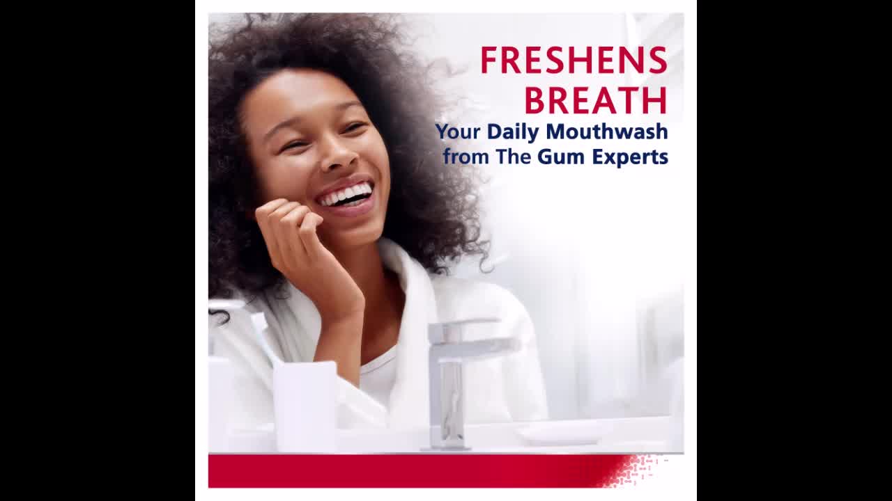 thumbnail video image 3 of Parodontax Active Gum Health Breath Freshener Mouthwash, Fresh Mint, 16.9 Fl Oz, for Adults, 3 of 14