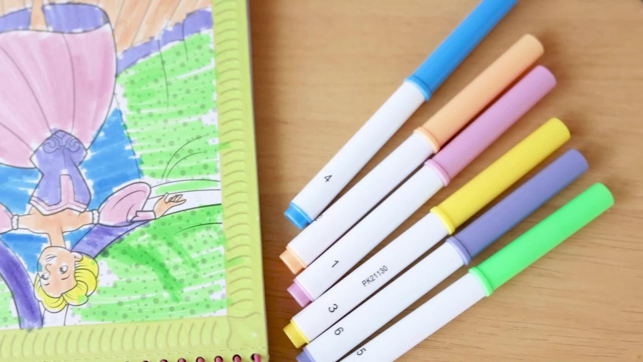 thumbnail video image 2 of Melissa & Doug On the Go Color by Numbers Kids' Design Board - Unicorns, Ballet, Kittens, and More, 2 of 10