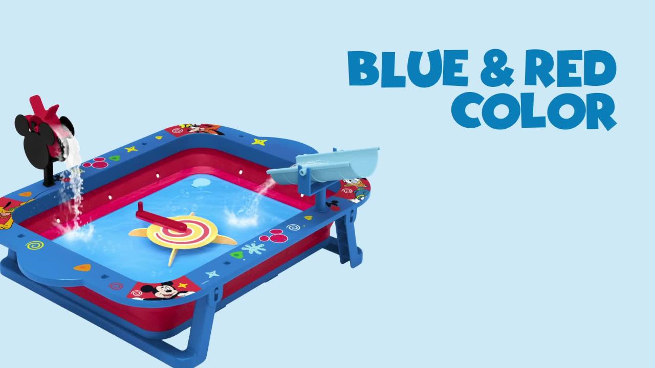 thumbnail video image 2 of Disney Mickey Mouse Water Activity Table by Delta Children - Collapsible & Portable - Ideal for Travel, Blue, 2 of 15