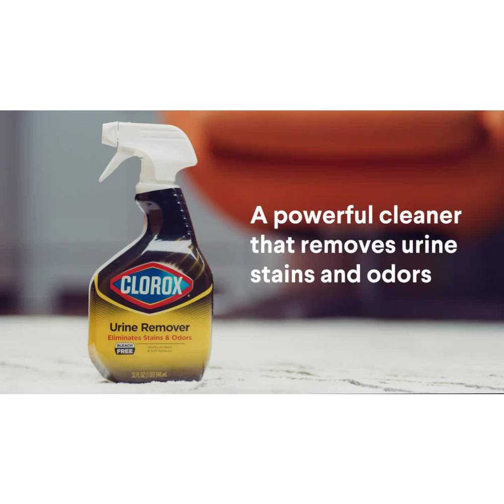 thumbnail video image 2 of Clorox Urine Remover for Stains and Odors, Spray Bottle, 32 oz, 2 of 8