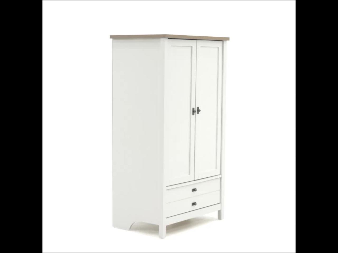 thumbnail video image 2 of Sauder Cottage Road Armoire, Soft White Finish, 2 of 14