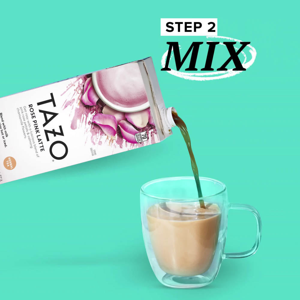TAZO Rose Pink Latte Iced Tea Concentrate, Herbal Tea, CaffeineFree