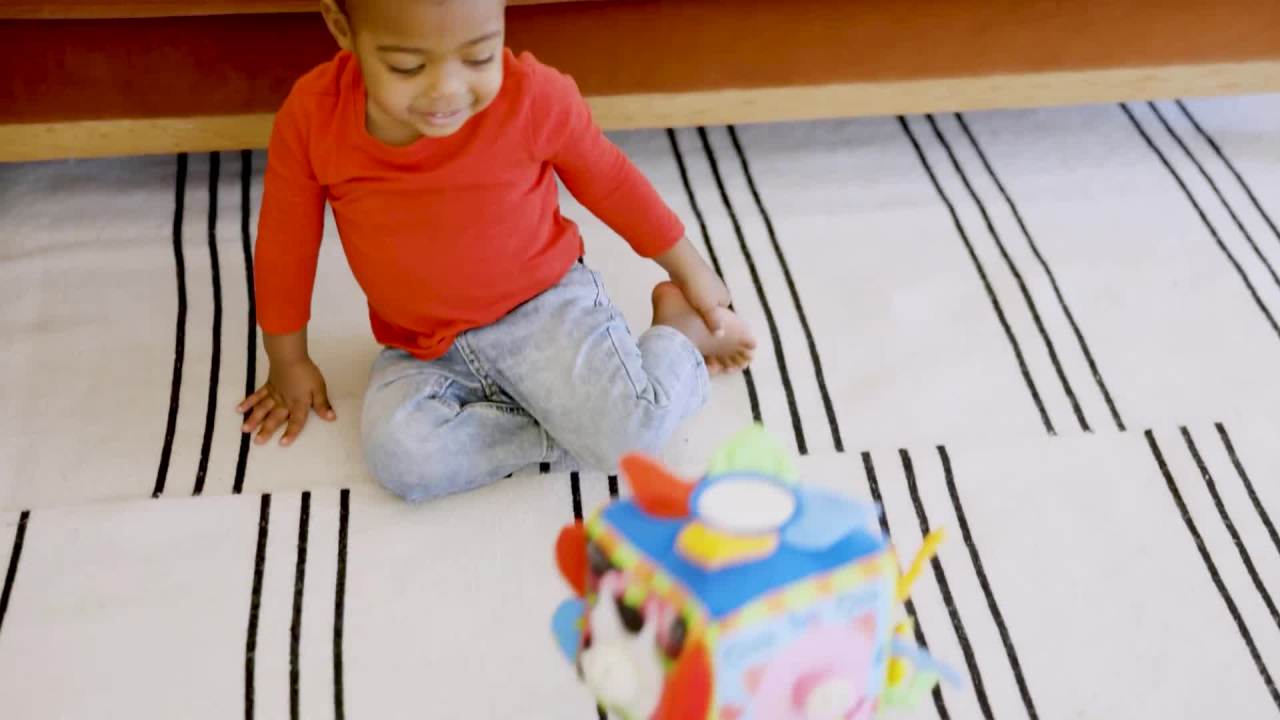 thumbnail video image 2 of Melissa & Doug K's Kids Musical Farmyard Cube Educational Baby Toy, 2 of 10