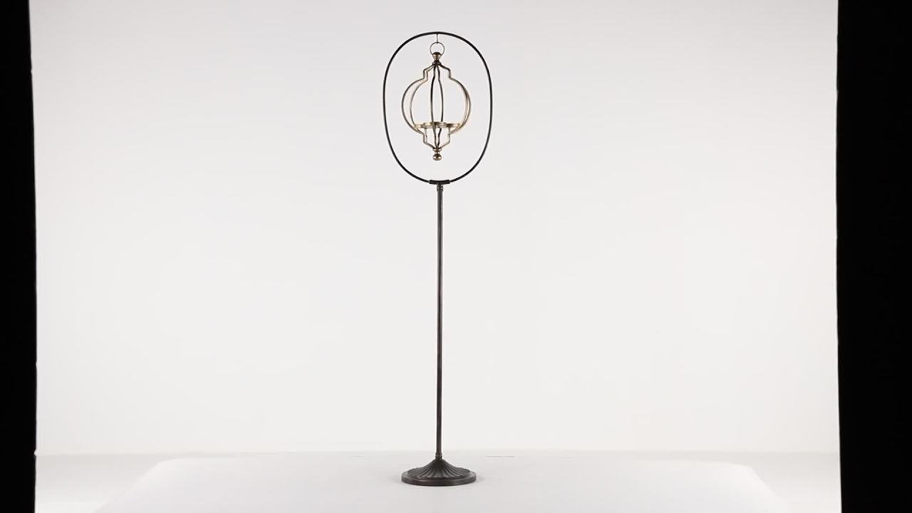 thumbnail video image 2 of DecMode 15"W, 60"H Eclectic Metal Lantern, Black, 1 - Piece, 2 of 6