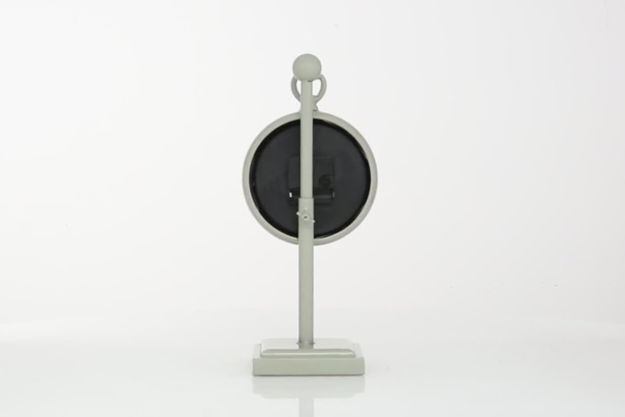 thumbnail video image 2 of DecMode 15" White Metal Pendulum Clock, 2 of 8