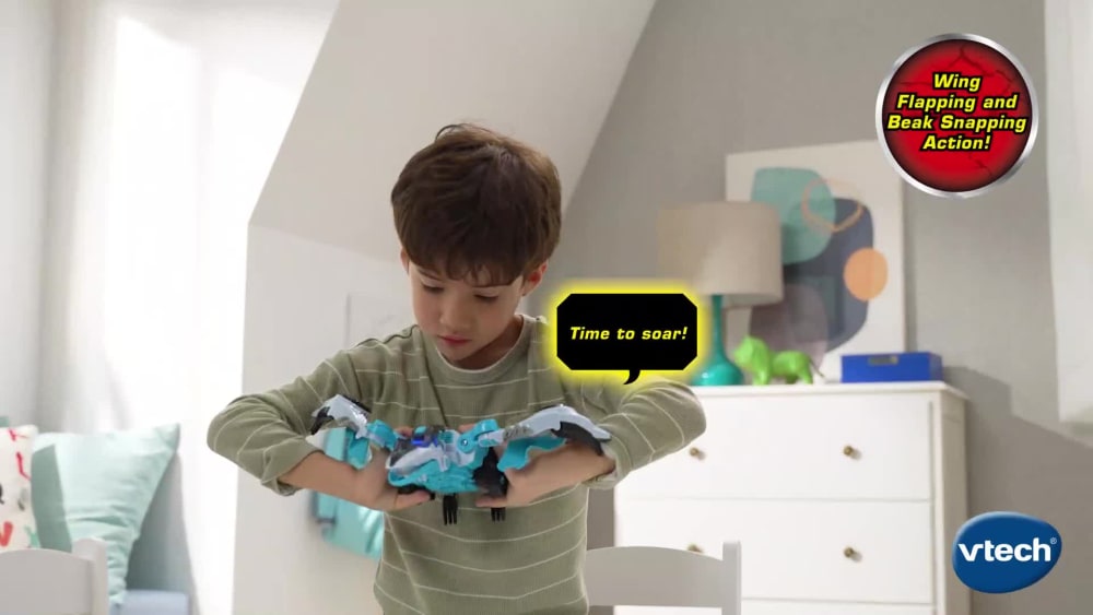 thumbnail video image 2 of VTech Switch & Go Pterodactyl Dragster with Accessories, Baby and Toddler Toys, 2 of 12