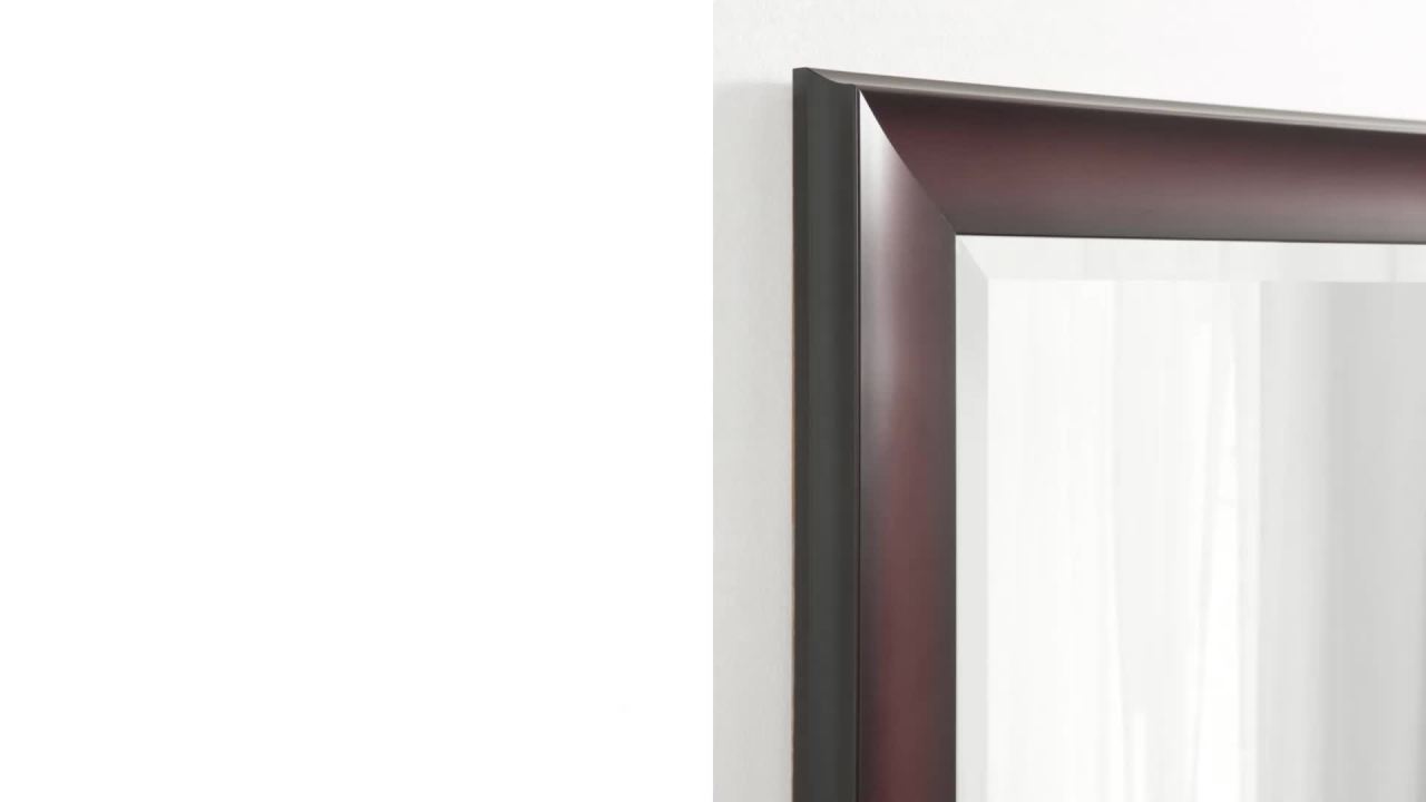 thumbnail video image 2 of Kate and Laurel Scoop Framed Wall Mirror, 28 x 40, Black, Traditional Dark Large Mirror for Home Decor, 2 of 8