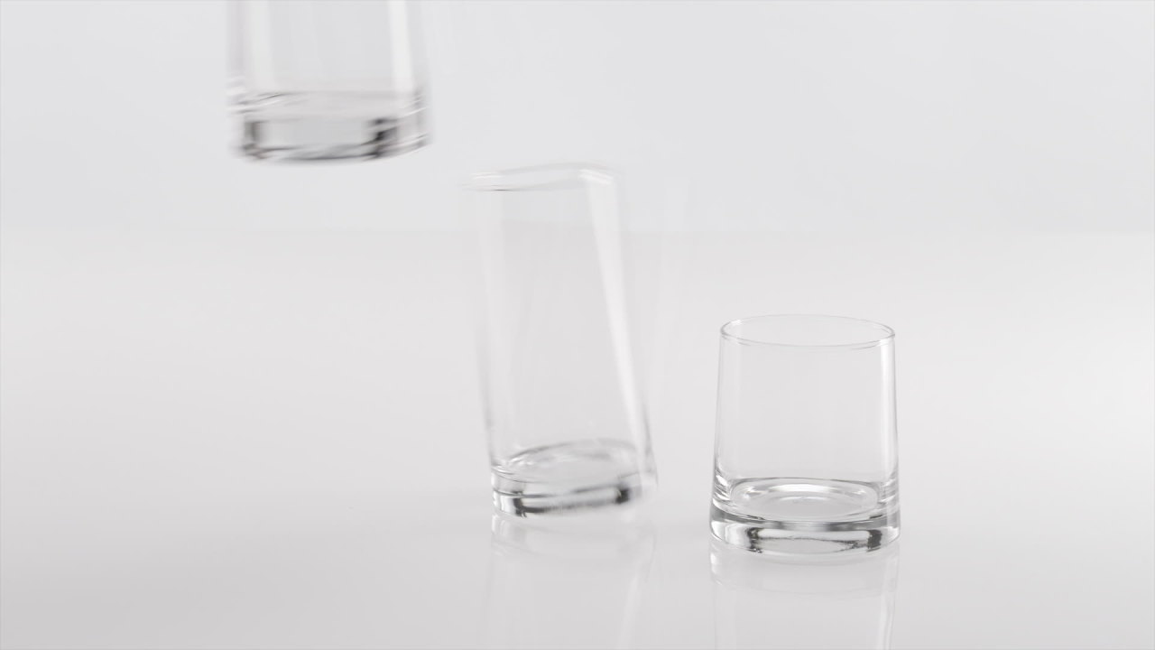 thumbnail video image 2 of Libbey Cabos 16-Piece Rocks and Tumbler Glasses Set, Angled Glass Cups Set for Water, Juices, and More, Dishwasher-Safe Modern Glassware, 2 of 7