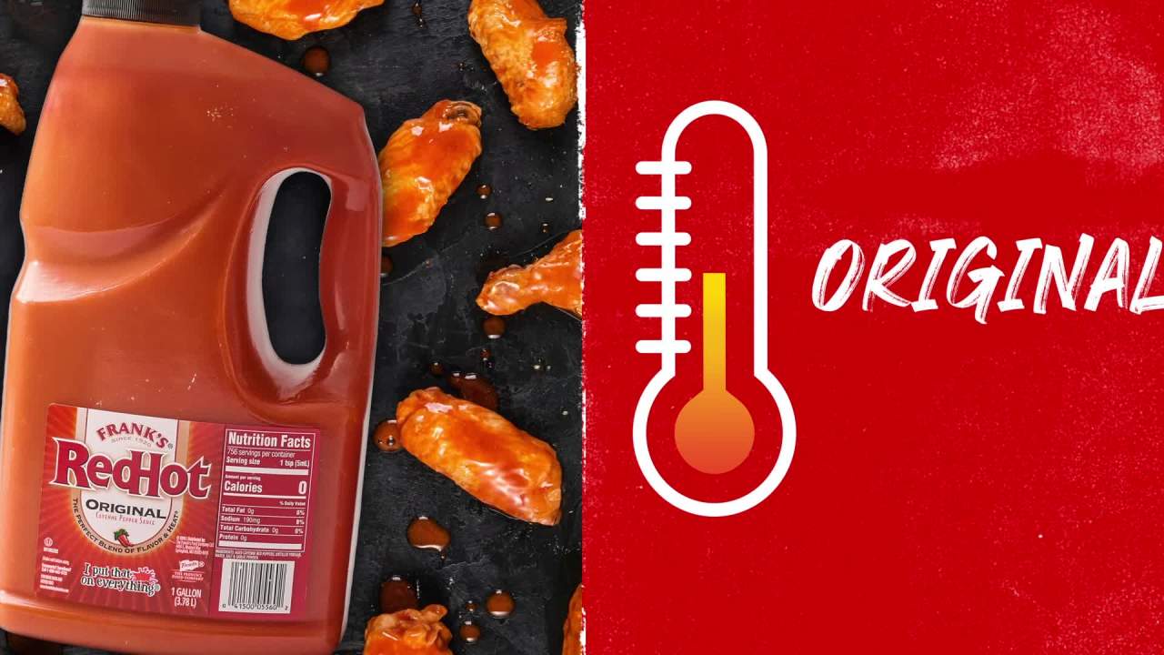 thumbnail video image 2 of Frank's RedHot Original Cayenne Pepper Hot Sauce, 1.0 gal Jug, 2 of 27