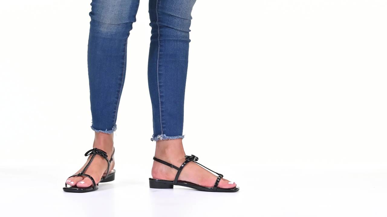 thumbnail video image 2 of Journee Womens Zaidda Sling Back Flat Sandals, 2 of 10