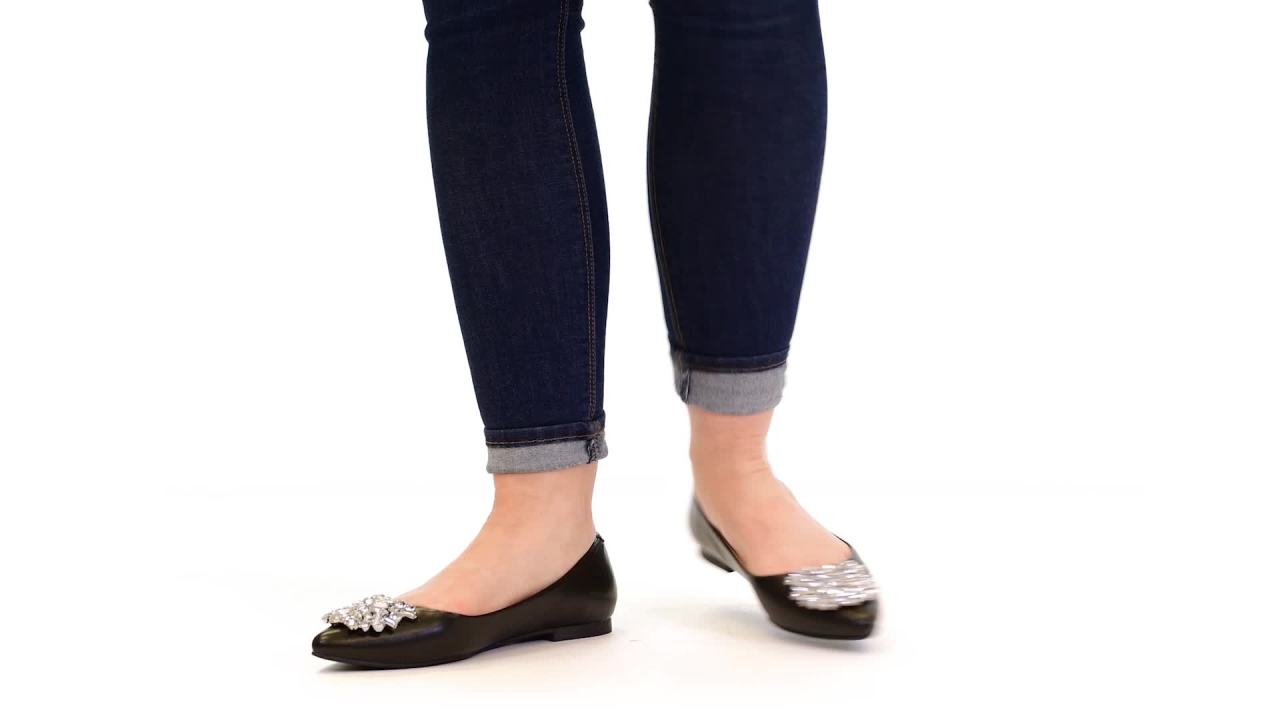 thumbnail video image 2 of Brinley Co. Faux Leather Pointed Toe Jewel Flats (Women's), 2 of 2