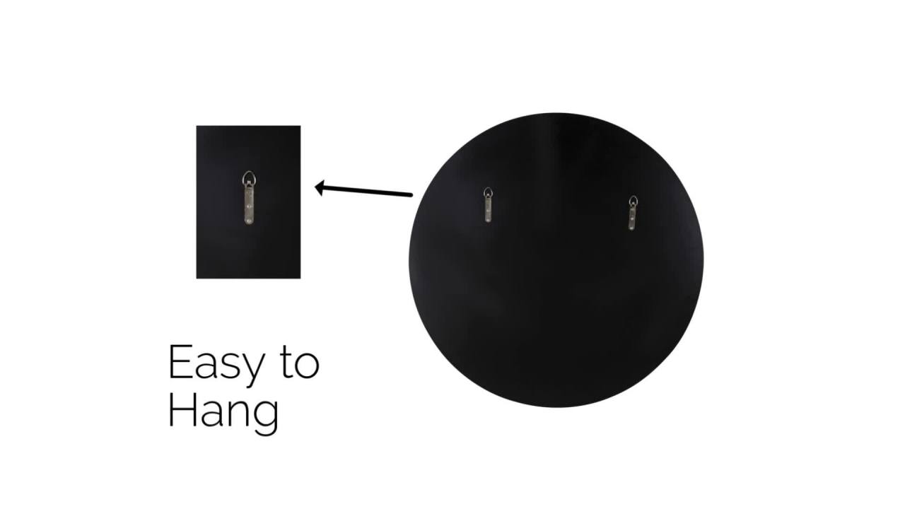 thumbnail video image 2 of Kate and Laurel Caskill Glam Wall Mirror, 30" Diameter, Gold, Chic, Circular Mirror for Wall Decor, 2 of 8