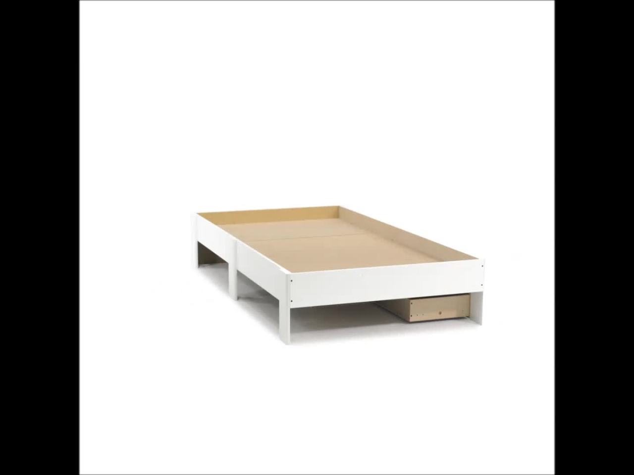 thumbnail video image 2 of Sauder Beginnings Twin Platform Bed, Soft White Finish, 2 of 12