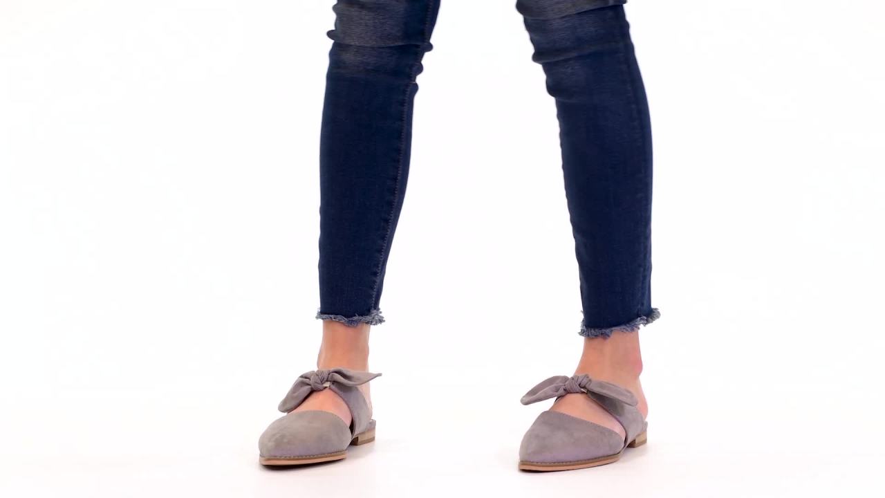 thumbnail video image 2 of Brinley Co. Womens Bow Accent Slip-on Flat, 2 of 3