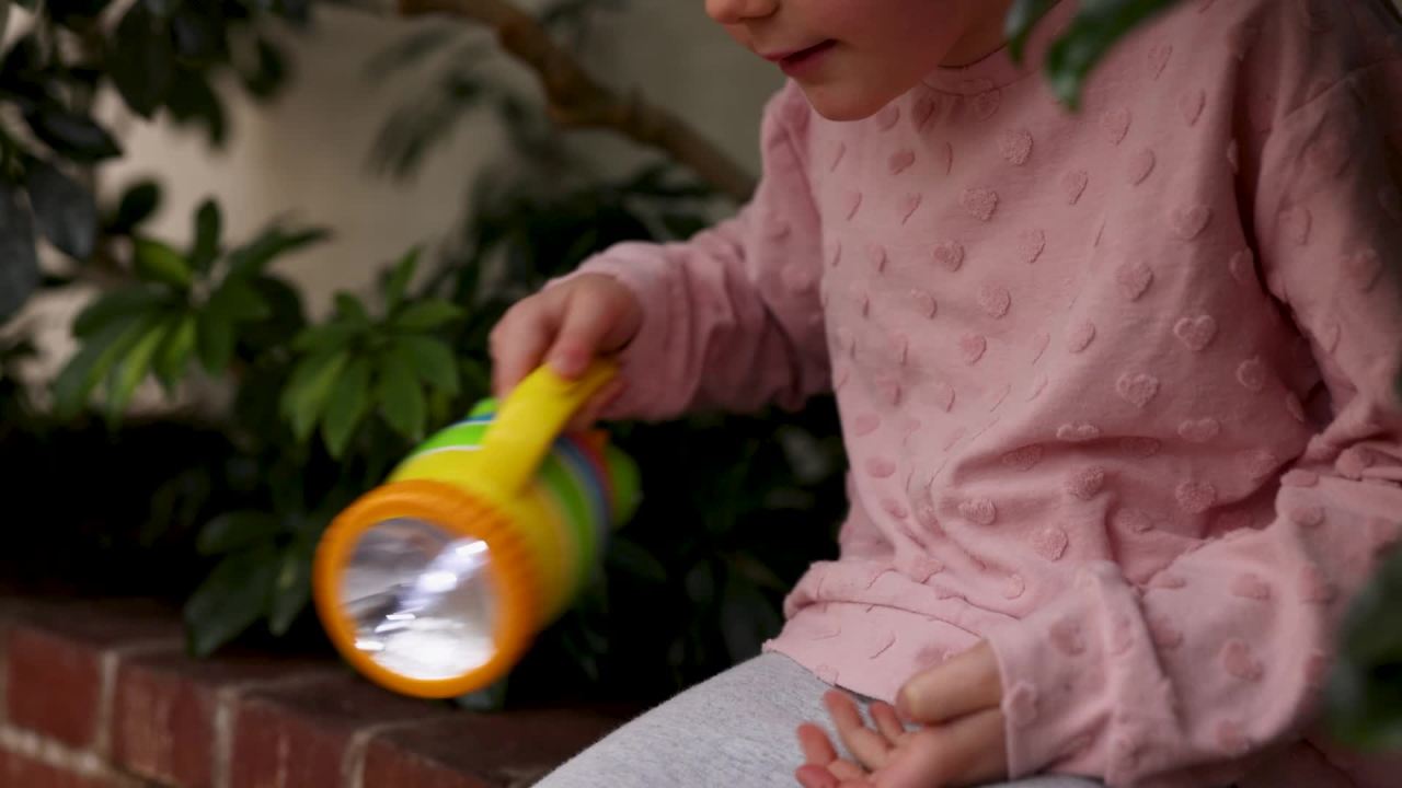 thumbnail video image 2 of Melissa & Doug Sunny Patch Giddy Buggy Flashlight With Easy-Grip Handle, 2 of 10